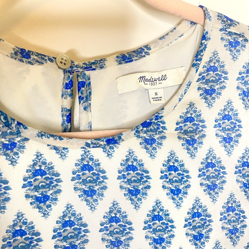 Madewell Skyscape Dress in Diamond Floral Paisley Pattern Drop Waist - Picture 6 of 8